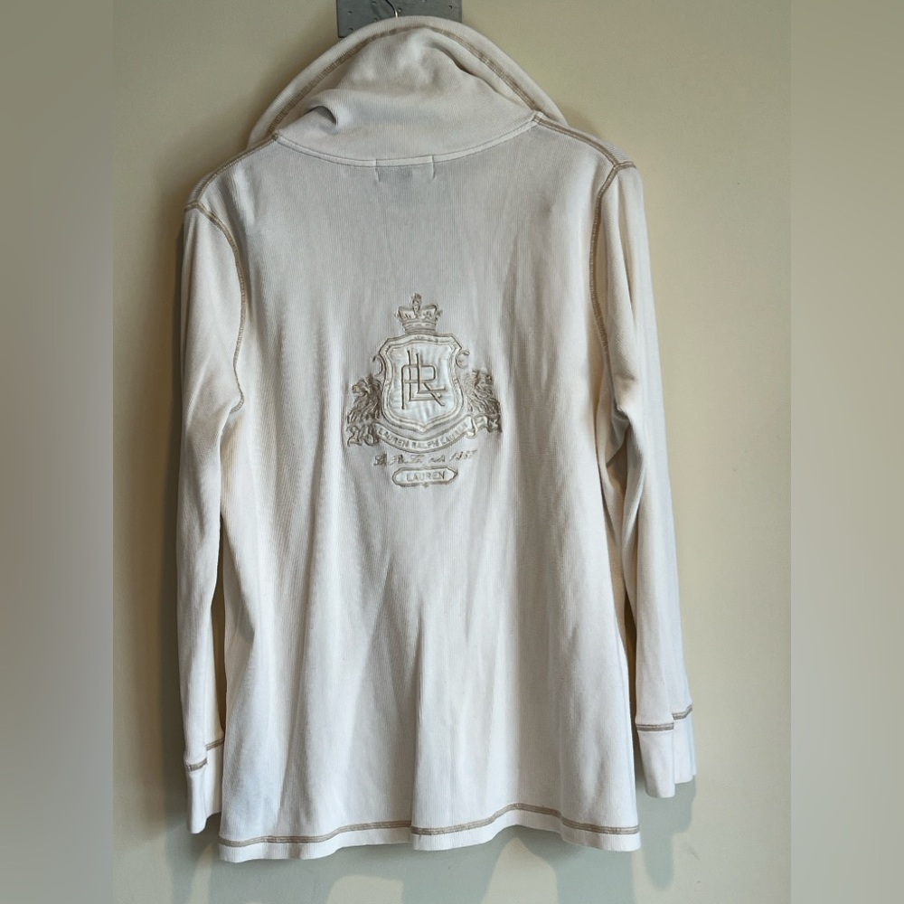 Lauren Ralph Lauren Active Thermal Gold Crest Hoodie 1/4 Zip Sweatshirt 2X Logo